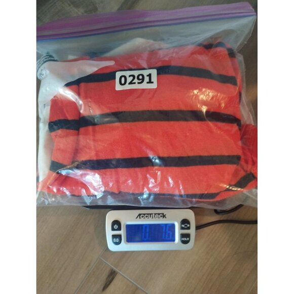 NWT Lauren Ralph Lauren Orange Striped Long Sleeve Built in Collar Shirt Sweater - Picture 10 of 10